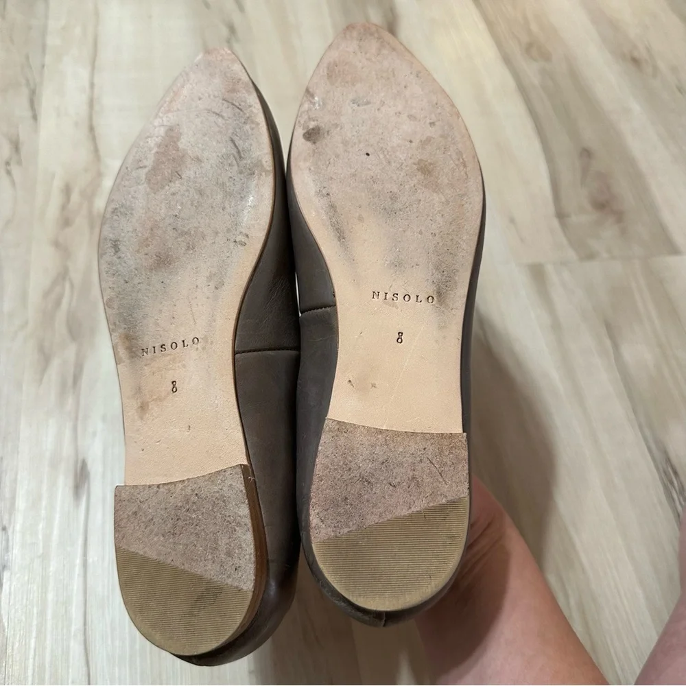 Nisolo Dove Grey Ava Ballerina‎ Leather Flat Size 8 - Picture 6 of 9
